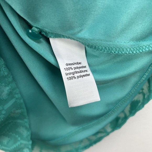 Maurices Womens Sz Large Green Diamond Textured Slit Long Sleeve Knee Length - Picture 5 of 6